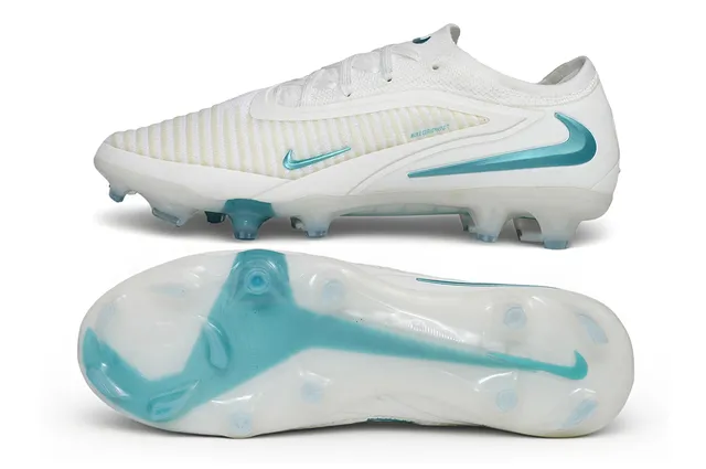 Nike Phantom GT White Blue Knit Upper Transparent TPU Cage Firm-Ground Soccer Shoes 6