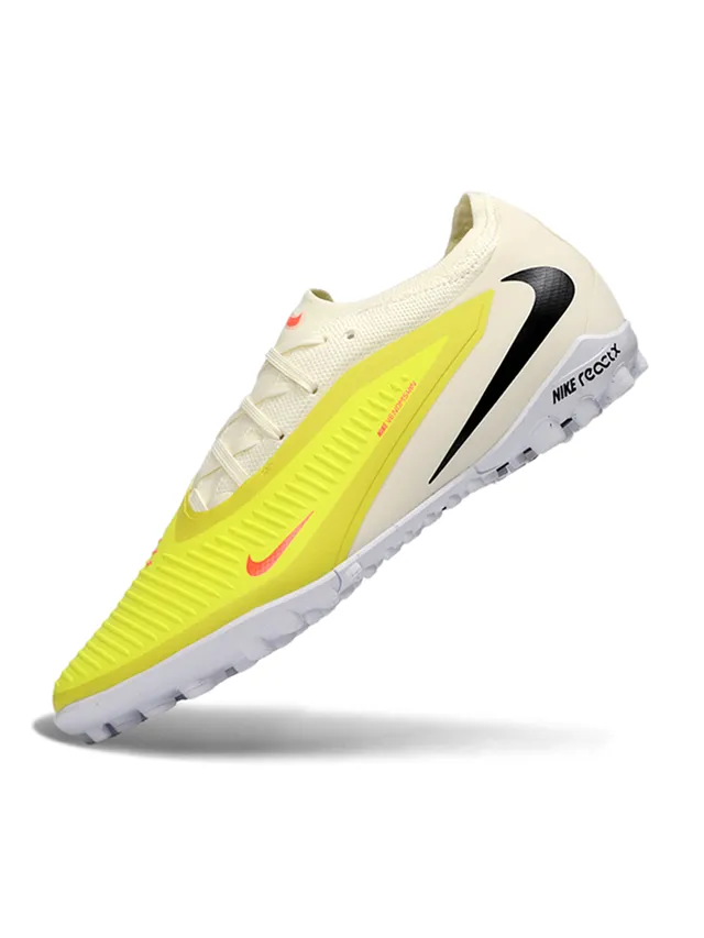Nike Phantom GT Yellow Beige Low-Cut Knit Upper Asymmetrical Lacing Artificial-Grass Soccer Shoes 3