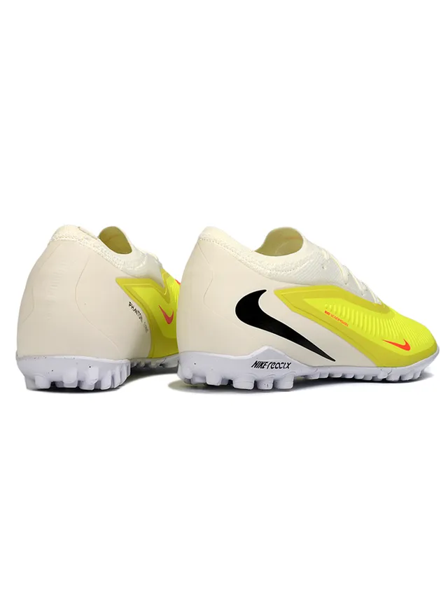 Nike Phantom GT Yellow Beige Low-Cut Knit Upper Asymmetrical Lacing Artificial-Grass Soccer Shoes 4