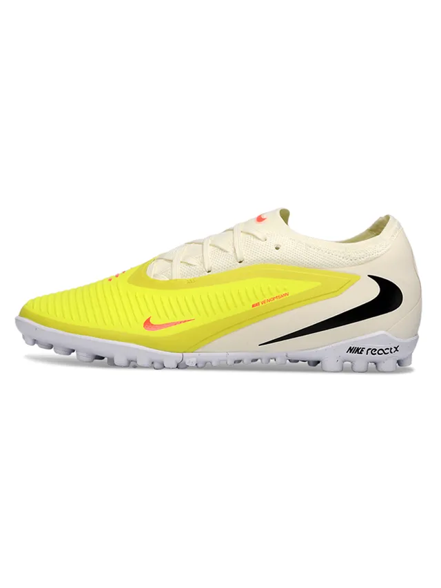 Nike Phantom GT Yellow Beige Low-Cut Knit Upper Asymmetrical Lacing Artificial-Grass Soccer Shoes 5