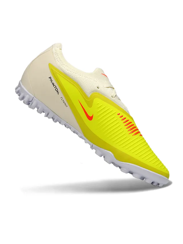 Nike Phantom GT Yellow Beige Low-Cut Knit Upper Asymmetrical Lacing Artificial-Grass Soccer Shoes 7