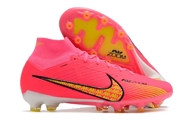 Nike Phantom GT Jaune Orange Haut Cut Ajuste Chaussure Tige Flyknit Terrain Firme Chaussures de Football 2