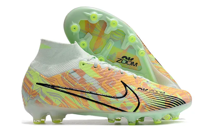 Nike Phantom GT Jaune Orange Haut Cut Ajuste Chaussure Tige Flyknit Terrain Firme Chaussures de Football 6