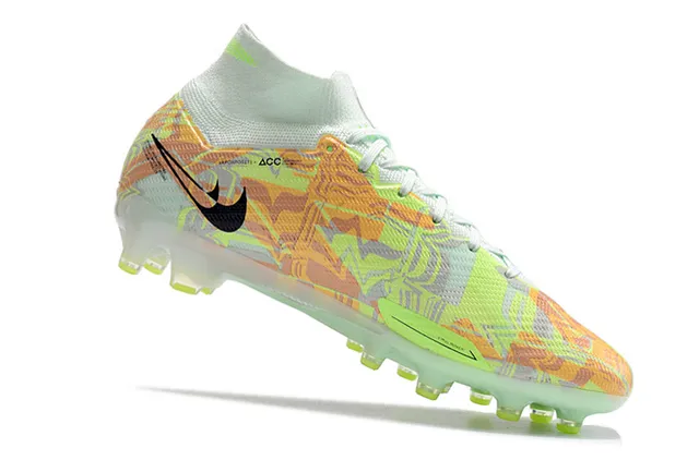 Nike Phantom GT Jaune Orange Haut Cut Ajuste Chaussure Tige Flyknit Terrain Firme Chaussures de Football 8