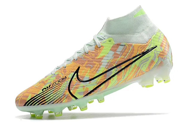 Nike Phantom GT Jaune Orange Haut Cut Ajuste Chaussure Tige Flyknit Terrain Firme Chaussures de Football 9
