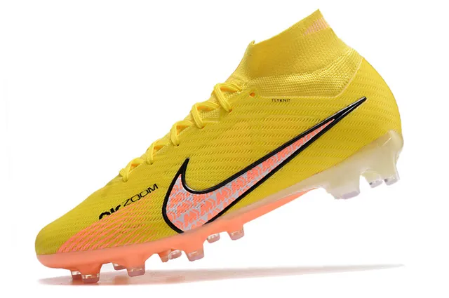 Nike Phantom GT Jaune Orange Haut Cut Ajuste Chaussure Tige Flyknit Terrain Firme Chaussures de Football 21