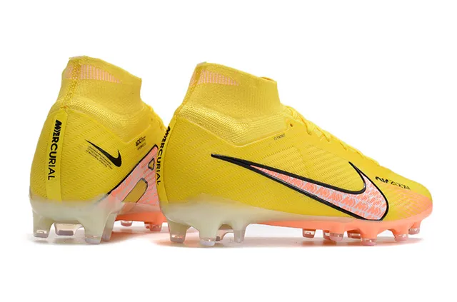 Nike Phantom GT Jaune Orange Haut Cut Ajuste Chaussure Tige Flyknit Terrain Firme Chaussures de Football 24