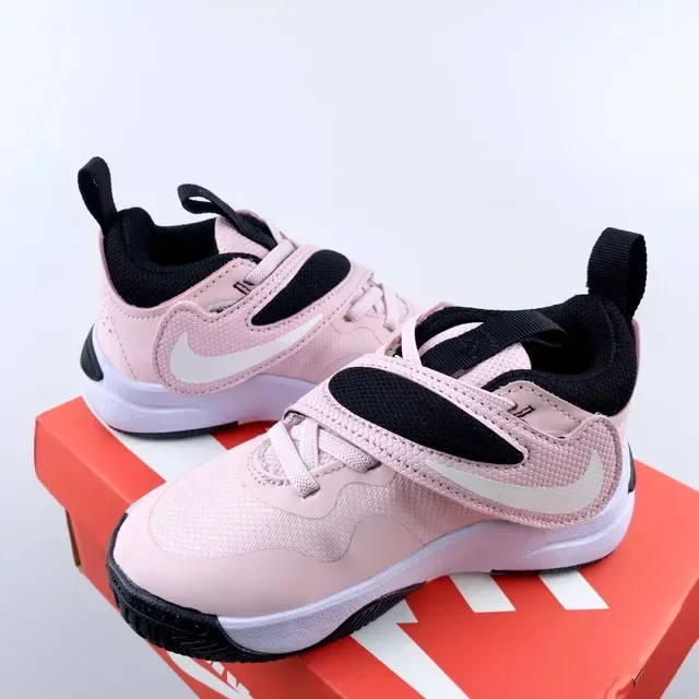 Nike Pink and Black Dual-Strap Lifestyle Sneakers 8
