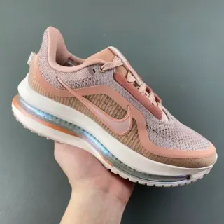 Nike Tênis de corrida rosa bege com upper de malha visível Air Zoom Unit
