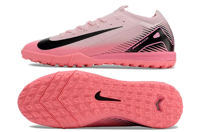Nike Zapatillas de fútbol de césped con upper de knit rosa y negro, ajuste sock-fit, gradient fade 6
