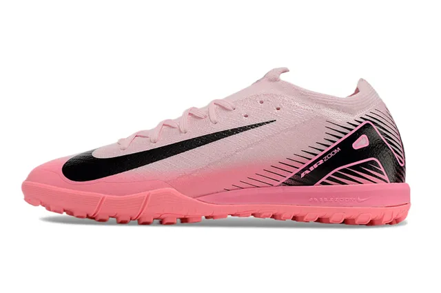 Nike Zapatillas de fútbol de césped con upper de knit rosa y negro, ajuste sock-fit, gradient fade 7