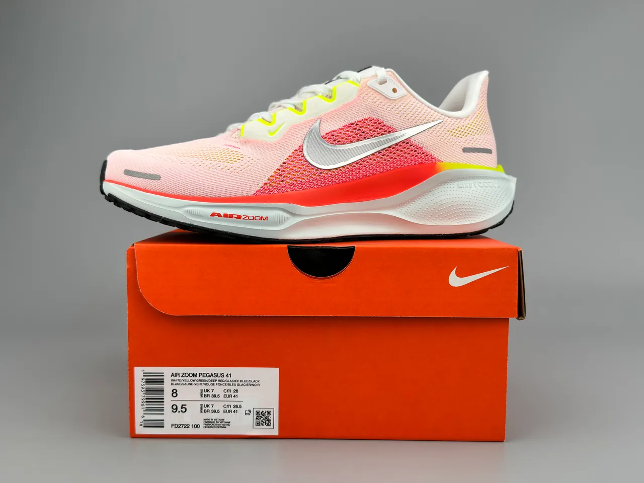 Nike Pink Orange Engineered Knit Upper Gradient Color Blocking Running Shoes 3