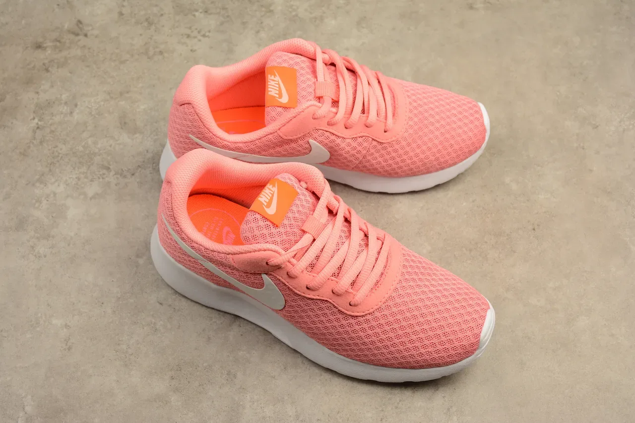 Nike Pink White Knit Mesh Upper Minimalist Silhouette Lifestyle Sneakers 5