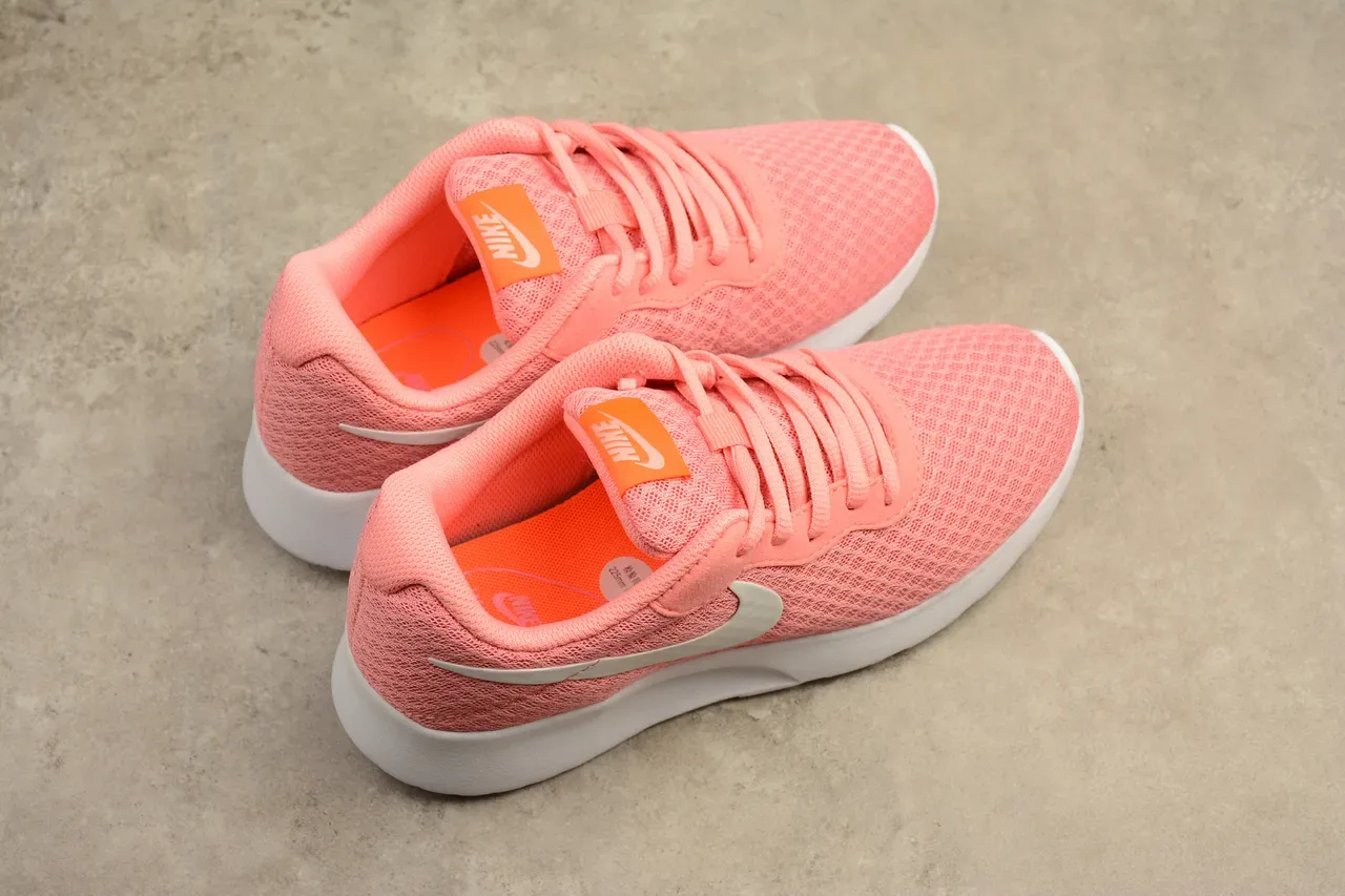Nike Pink White Knit Mesh Upper Minimalist Silhouette Lifestyle Sneakers 6
