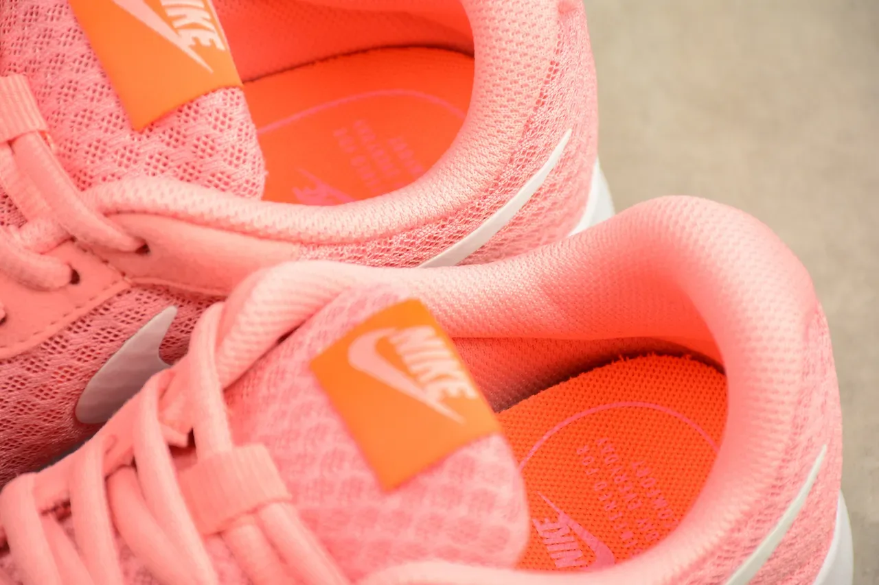 Nike Pink White Knit Mesh Upper Minimalist Silhouette Lifestyle Sneakers 7