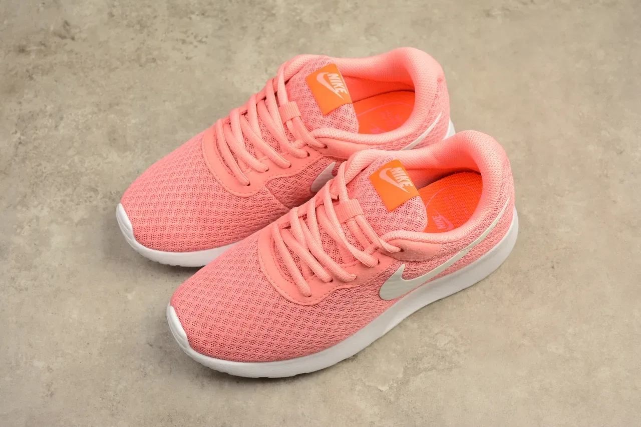 Nike Pink White Knit Mesh Upper Minimalist Silhouette Lifestyle Sneakers 10