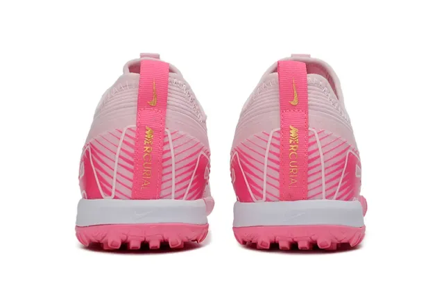 Nike Pink White Knit Upper Low-Cut Silhouette Indoor Soccer Shoes 4