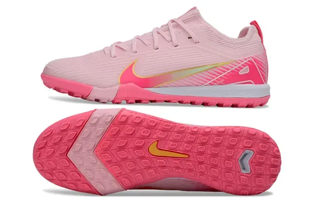 Nike Pink White Knit Upper Low-Cut Silhouette Indoor Soccer Shoes 5