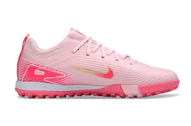 Nike Pink White Knit Upper Low-Cut Silhouette Indoor Soccer Shoes 7