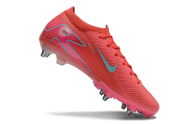 Nike Red Blue Knit Upper Low-Cut Collar Firm-Ground Soccer Shoes 2