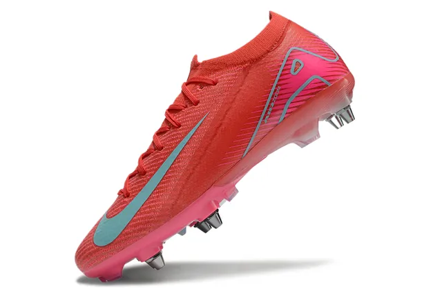 Nike Red Blue Knit Upper Low-Cut Collar Firm-Ground Soccer Shoes 3