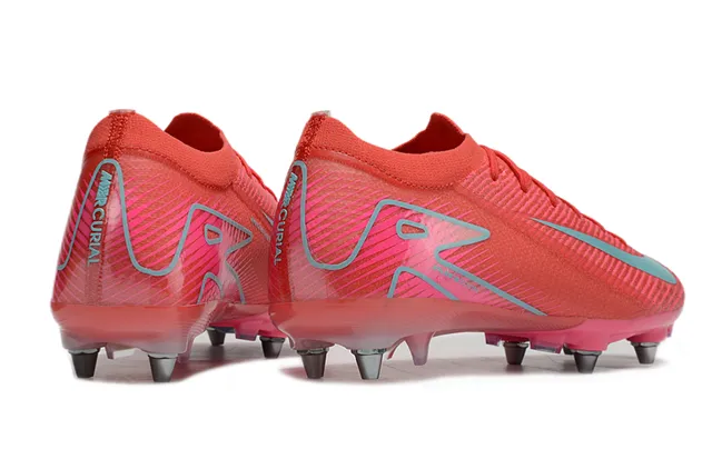 Nike Red Blue Knit Upper Low-Cut Collar Firm-Ground Soccer Shoes 5