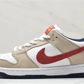 Nike SB Dunk Low Beige White Red Navy Orange Skateboard Shoes