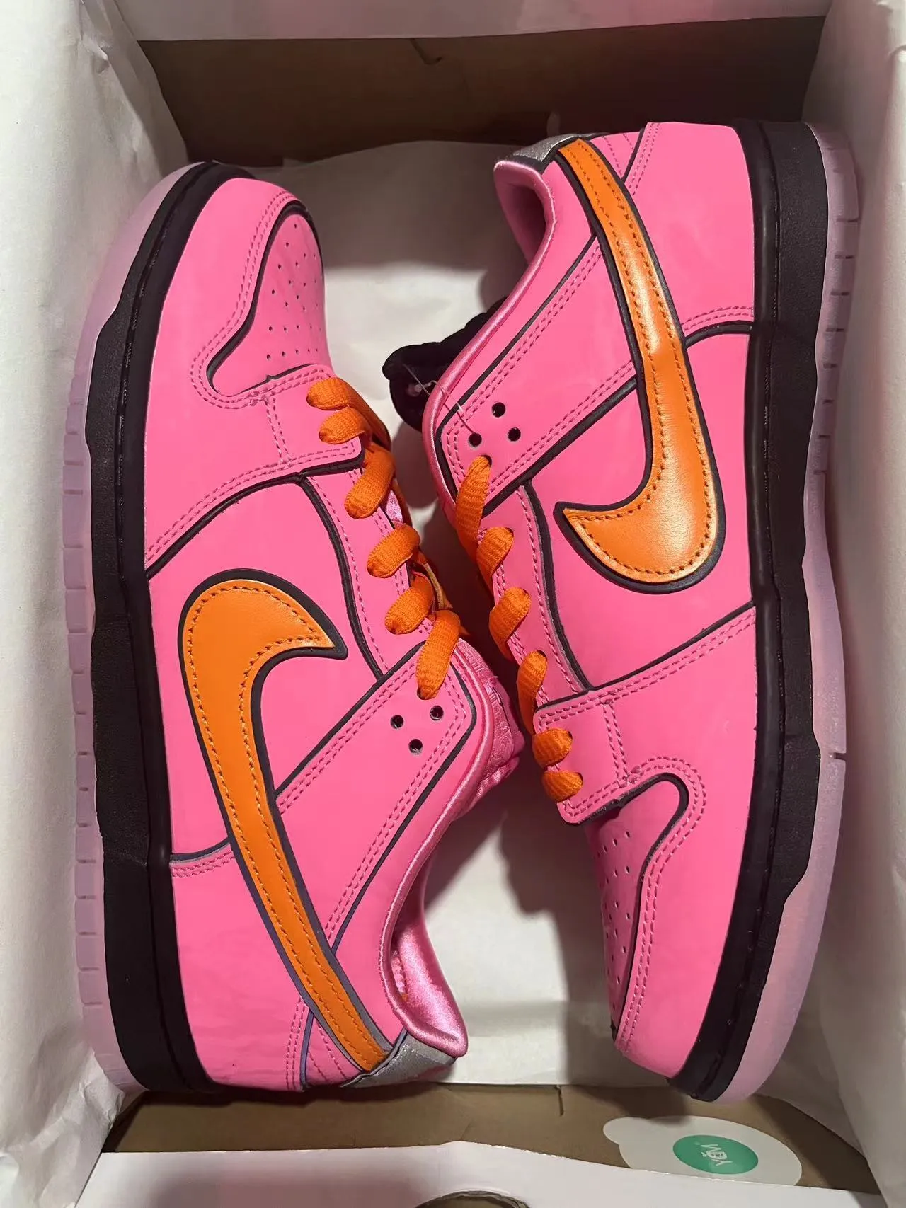 Nike SB Dunk Low 粉色橙色黑色滑板鞋 11