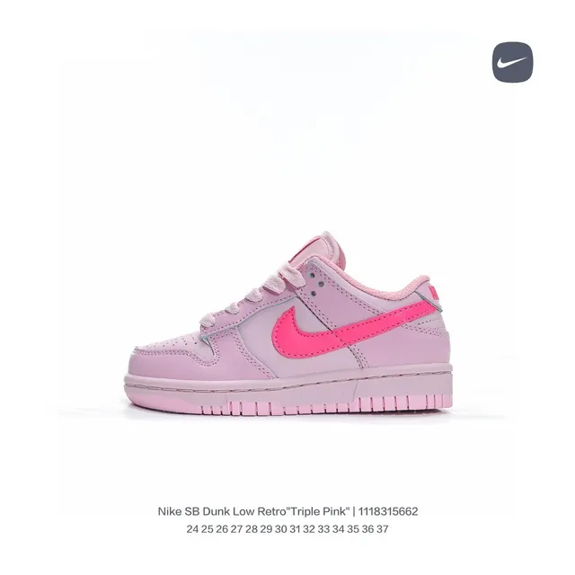 Nike SB Dunk Low Triple Pink أحذية التزلج على الرصيف 12