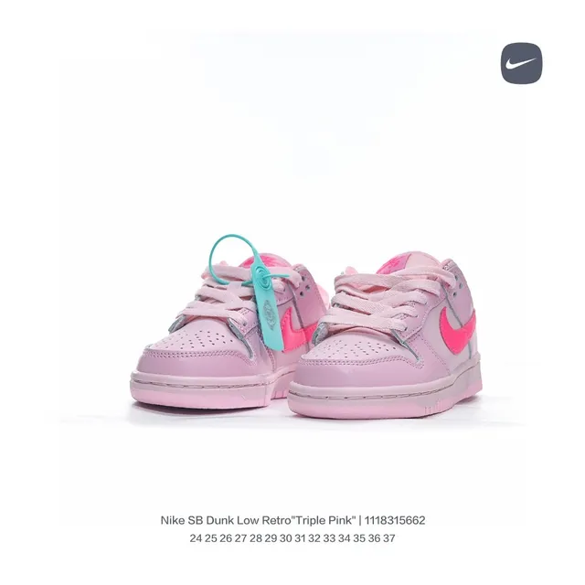 Nike SB Dunk Low Triple Pink أحذية التزلج على الرصيف 15