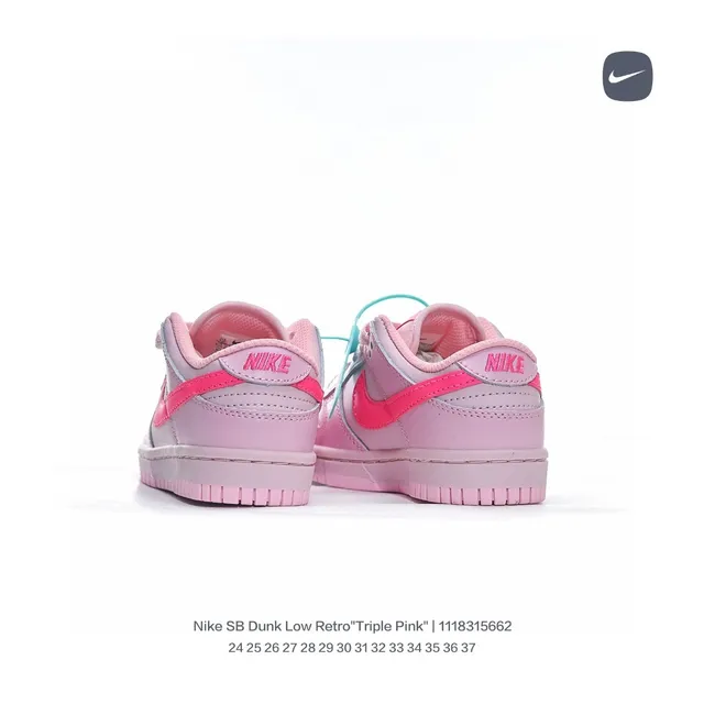 Nike SB Dunk Low Triple Pink أحذية التزلج على الرصيف 17