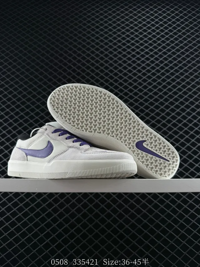 Nike SB Force 58 Gris et Violet Chaussures de skateboard vulcanisées 3