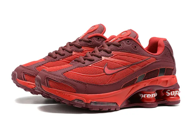 Nike Shox NZ x Supreme Red Lifestyle Sneakers 6