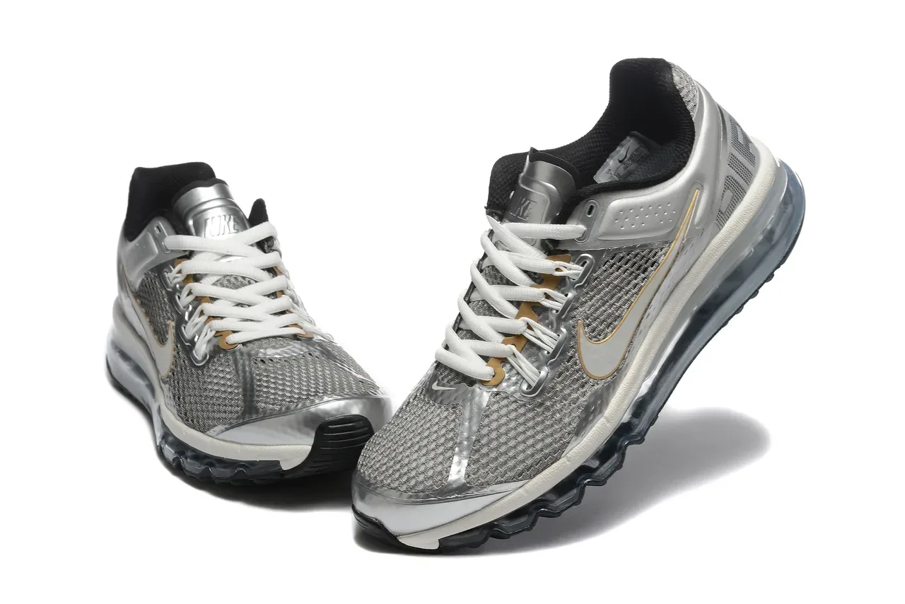 Nike Silver Black Metallic Synthetic Overlay Engineered Mesh Running Shoes 3