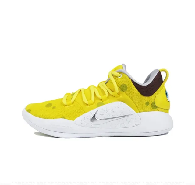 Nike SpongeBob Yellow Brown High-Top Mesh Upper Basketball Shoes 2