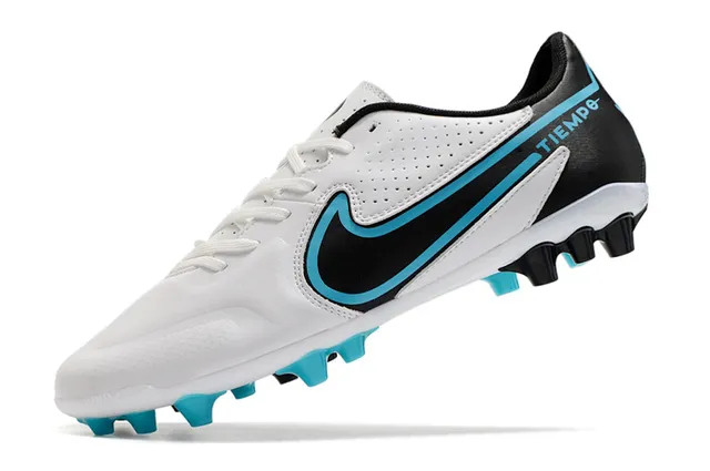 Nike Tiempo Borgonha Dourado Metálico Marrom Superior Perfurado Couro Solo Firme Sapatos de Futebol 3