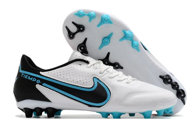 Nike Tiempo Borgonha Dourado Metálico Marrom Superior Perfurado Couro Solo Firme Sapatos de Futebol 6
