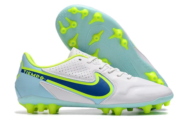 Nike Tiempo Borgonha Dourado Metálico Marrom Superior Perfurado Couro Solo Firme Sapatos de Futebol 21