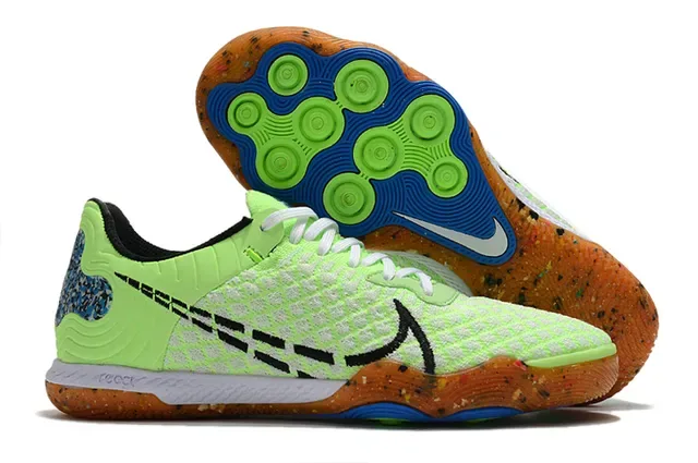 Nike Tiempo Legend Green Multicolor Knit Upper Asymmetrical Lacing Sneakers 1