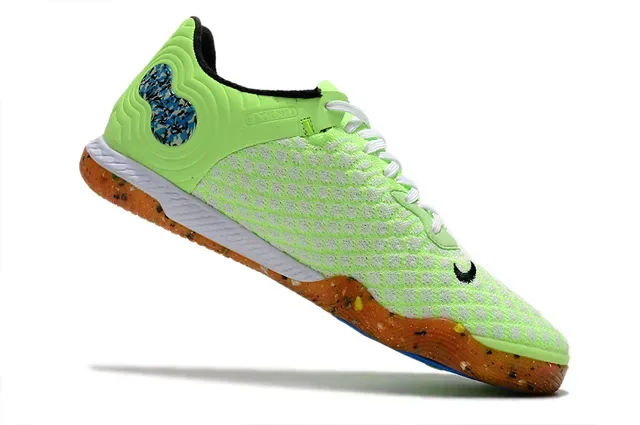 Nike Tiempo Legend Green Multicolor Knit Upper Asymmetrical Lacing Sneakers 2