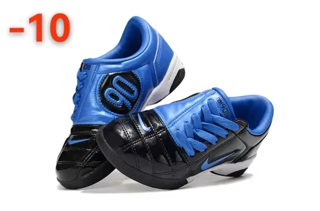 Nike Total 90 III Black Blue Glossy Synthetic Upper Lace-Up Sneakers 6