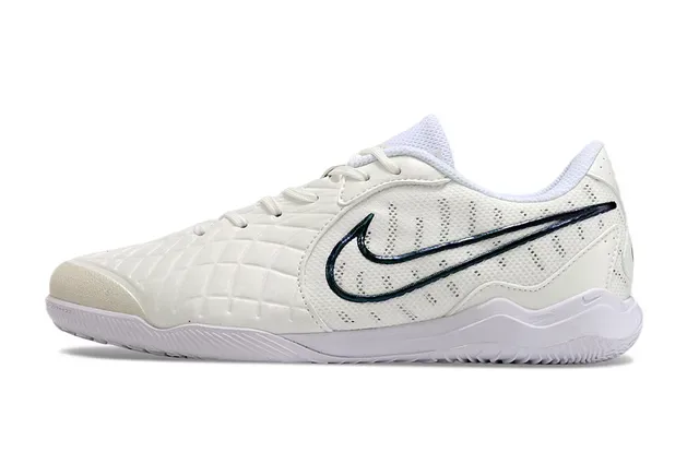 Nike Chaussures de football indoor blanches et noires tige synthétique matelée maille perforée ventilation 6