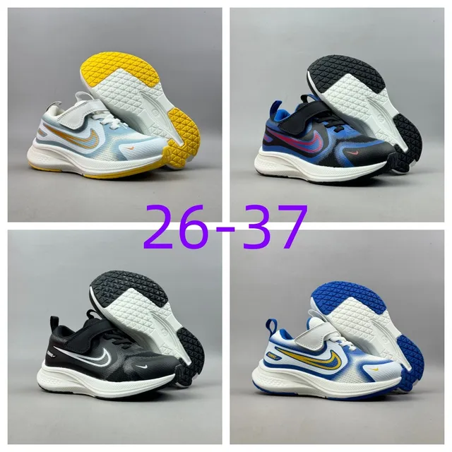 Nike White Blue Breathable Mesh Upper Color-Blocked Swoosh Running Shoes 1