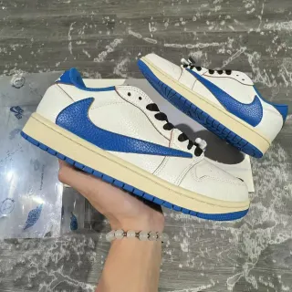 Nike Branco Azul Tênis Lifestyle Low-Top com Parte Superior de Couro Texturizado