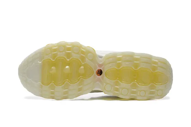 Nike White Gold Wave-Shaped Synthetic Cage Overlays Open Mesh Upper Lifestyle Sneakers 7