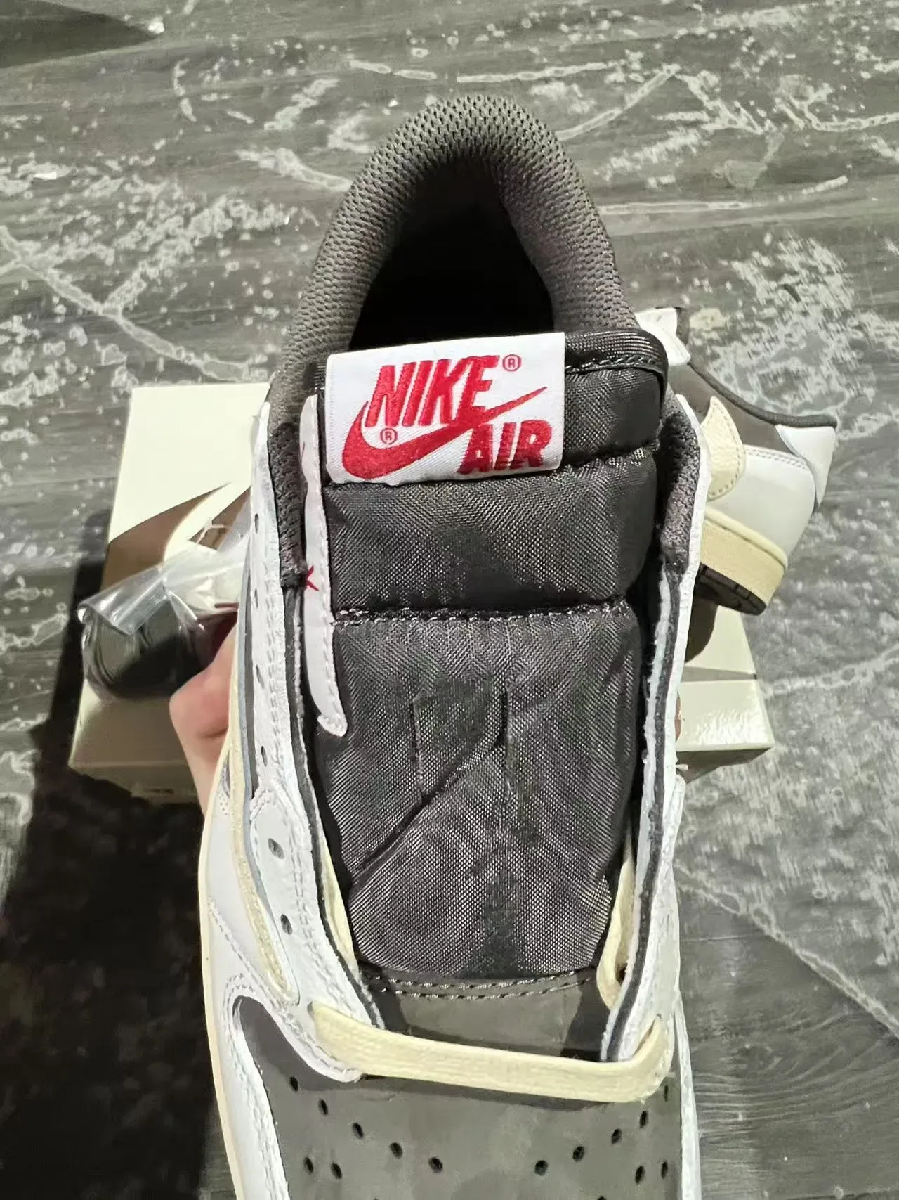 Nike White Gray Low-Top Layered Leather-Suede Lifestyle Sneakers 4