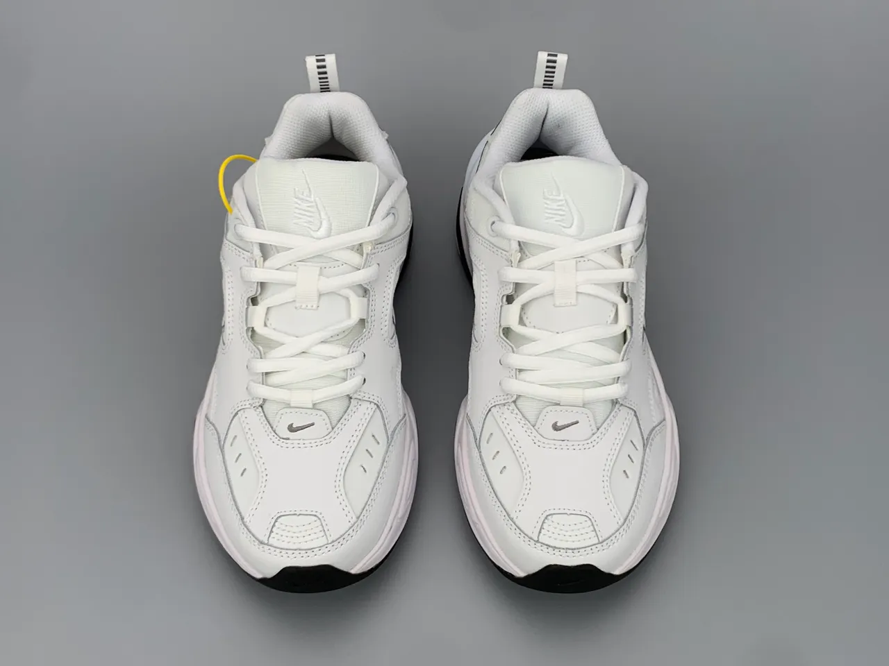 Nike White Gray Sculpted Midsole Layered Synthetic Overlays Chunky Sneakers 9