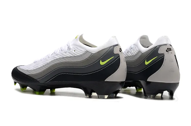 Nike White Green Low-Cut Knit Upper Wave-Patterned Synthetic Overlays Firm-Ground Soccer Shoes 4