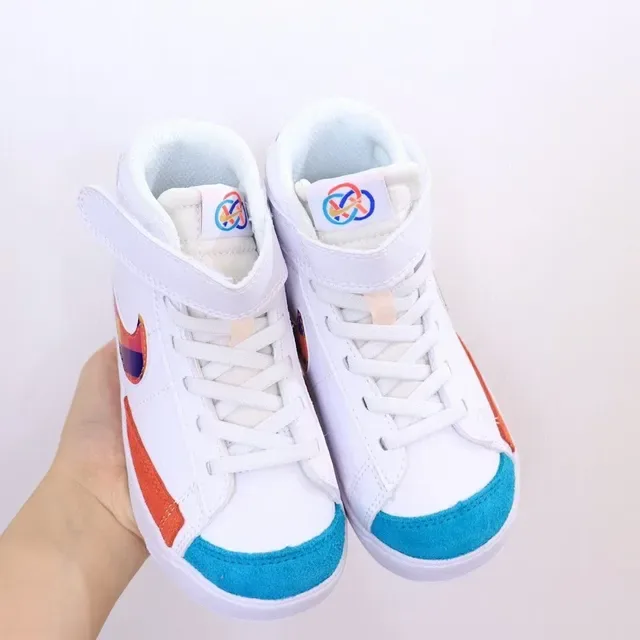 Nike White Multicolor High-Top Hook-and-Loop Strap Lifestyle Sneakers 22