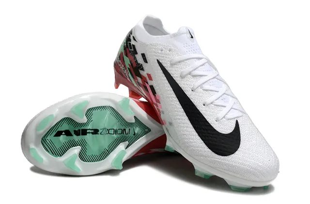 Nike White Multicolor Knit Upper Pixelated Graphic Overlay Firm-Ground Soccer Shoes 4
